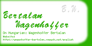 bertalan wagenhoffer business card